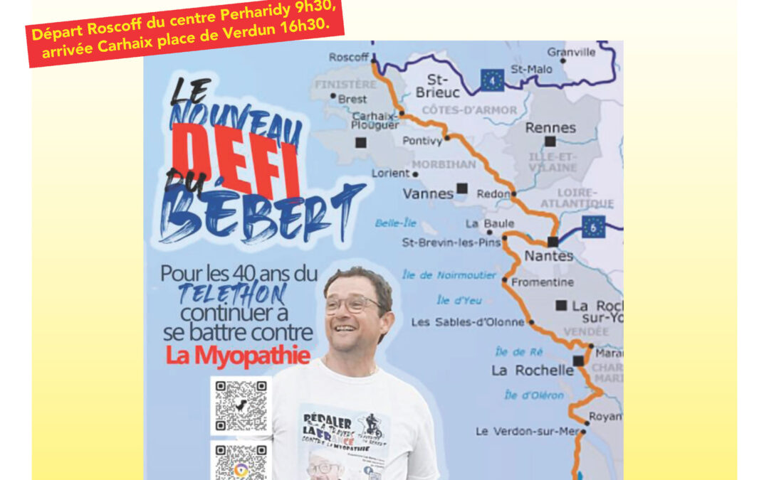 Roscoff-Hendaye : départ de Bertrand Cita de Perharidy le 22 mai